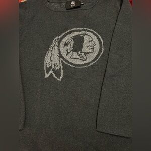 Women’s large Redskins grey sweater with silver logo